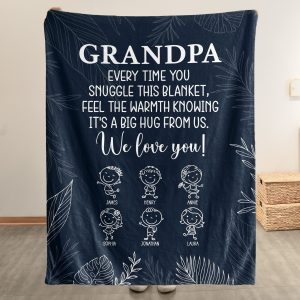 Grandpa From Doodle Grandkids - Personalized Blanket Big Size