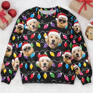 Custom Face Christmas Family Pet Funny Xmas Leds - Personalized Photo Ugly Sweater