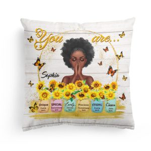 You Are Beautiful Victorious - Personalized Pillow (Insert Included) - Birthday Gifts For Black Women, Sister, Bestie, Daughter